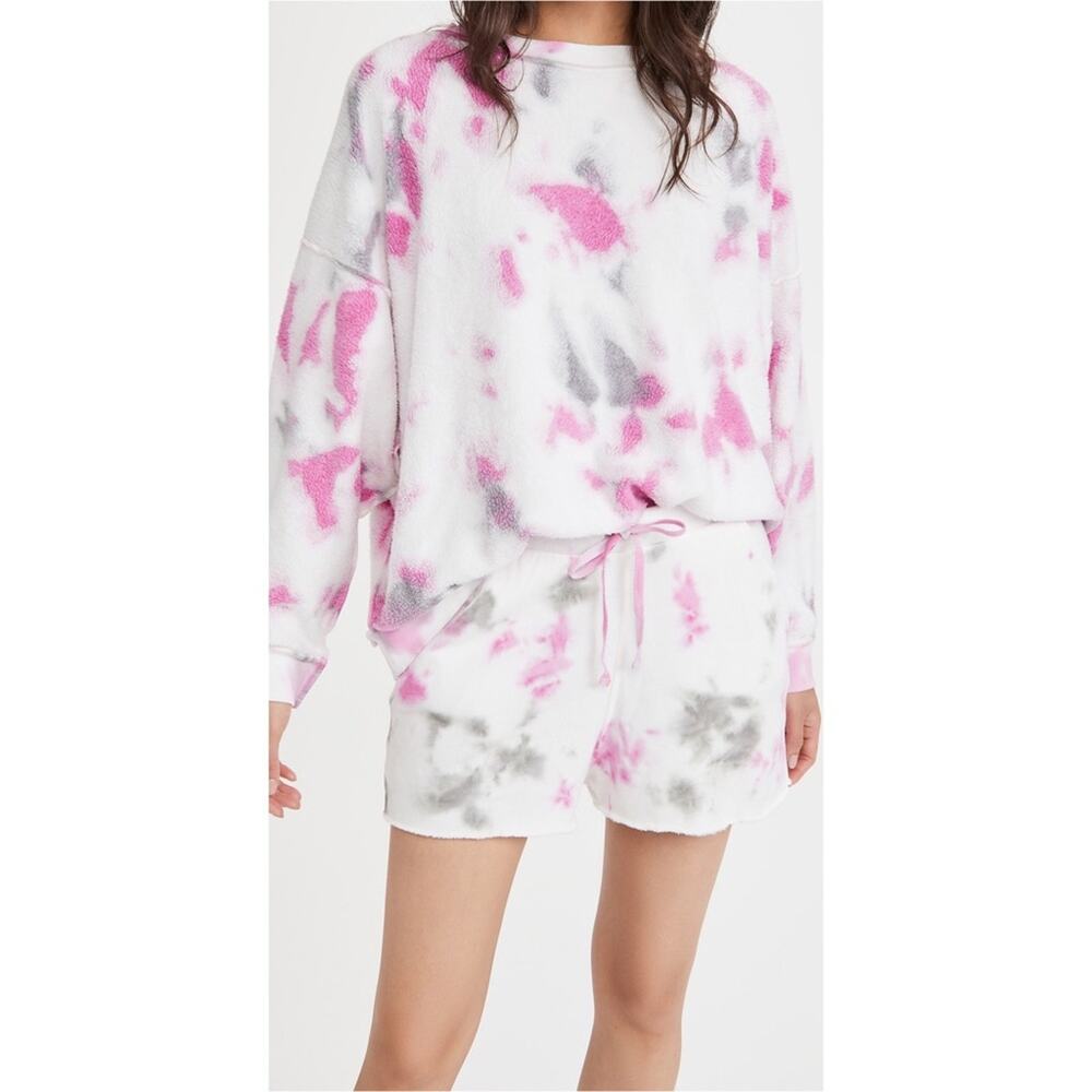 Free People Kelly Washed Two Piece Set Hyacinth Charcoal Tie Dye XS